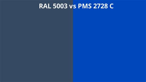 Ral 5003 Vs Pms 2728 C Ral Colour Chart Uk