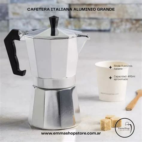 Cafetera Italiana Aluminio Pocillos Moka Express Grande