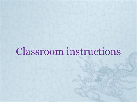 Classroom Instructions Ppt Download