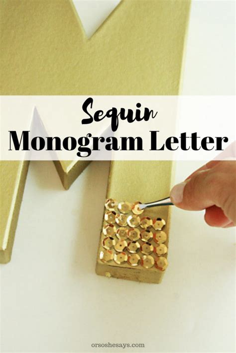 Sequin Monogram Letter Tutorial She Darleen