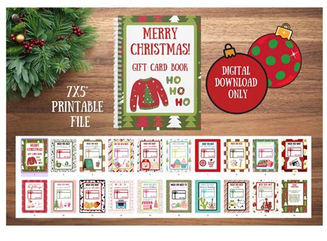 Christmas Gift Card Book Printable Only Gift Card Printable Book