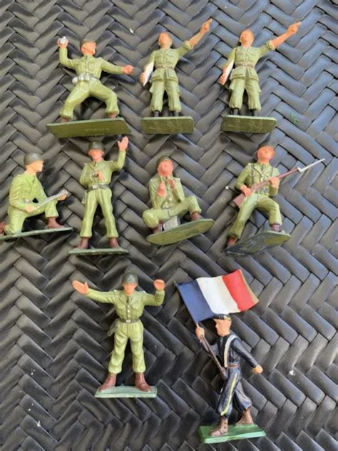 Lot Soldats Anciens Starlux Militaires Ww Figurines Vintage Eur