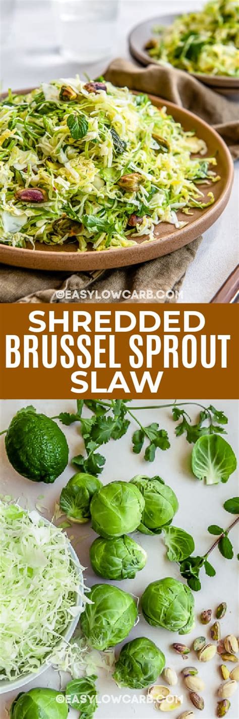 Shredded Brussel Sprout Slaw Quick 15 Minute Prep Easy Low Carb