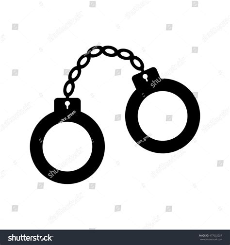 Handcuffs Icon Silhouette Police Symbol Vector Stock Vector Royalty