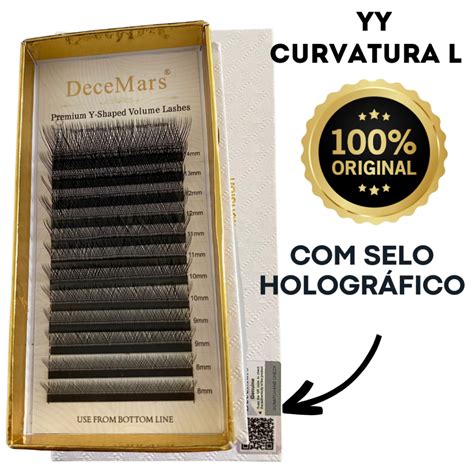 Cílios Y Curvatura L Decemars Original Selo Efeito Fox Eye Extensão