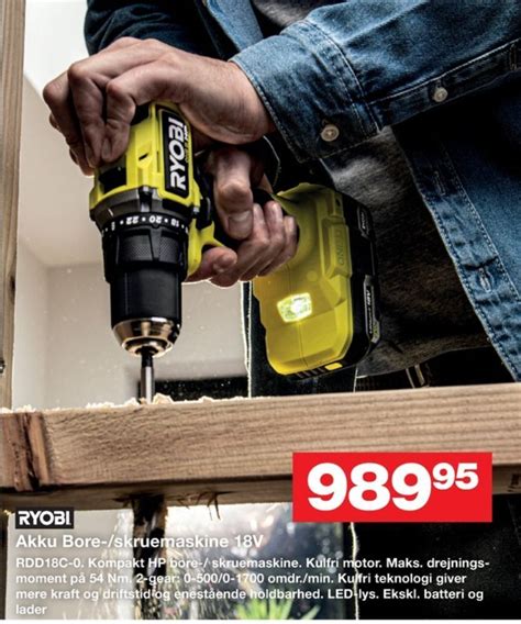 Ryobi Bore Og Skruemaskine Tilbud Hos Bauhaus