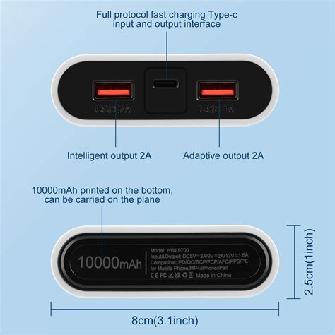 HAWEEL DIY 4x 18650 Battery Not Included 10000mAh Dual Way QC Charger