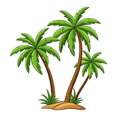 Ilustraci N Vectorial De Palmeras Tropicales En Un Fondo Blanco Aislado