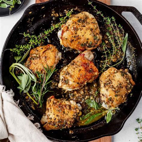 Crispy Cast Iron Skillet Chicken Thighs What Molly Made