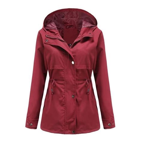 Veste De Pluie Solide Pour Femme Vestes D Ext Rieur Imperm Able