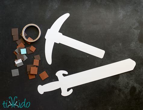 Minecraft Sword and Pickaxe Craft Project | Tikkido.com