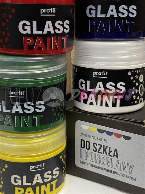 Profil glass paint zestaw farb do szkła i porcelany 6x50ml sklep