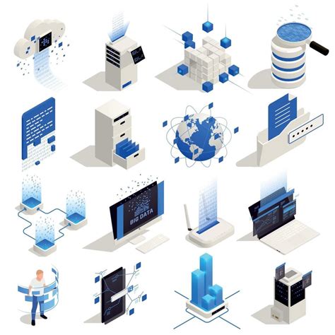 Big Data Isometric Icons Vector Illustration Vector Art At Vecteezy