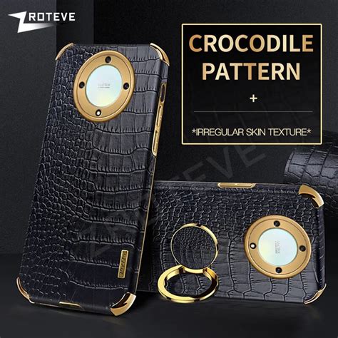 Zroteve Funda De Cuero De Cocodrilo De Silicona Chapada Para Huawei