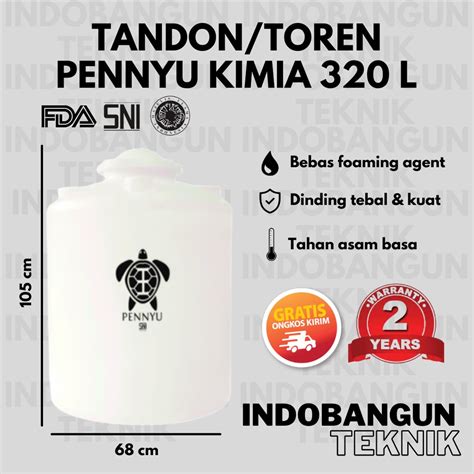 Jual Toren Air Tangki Air Tandon Air Pennyu Penyu Kimia 300 Liter 320