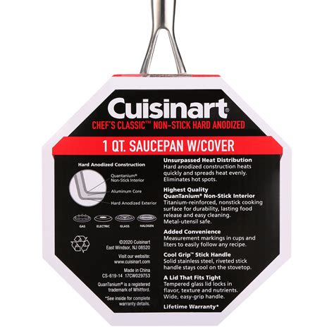 Cuisinart 619 14 Chefs Classic Hard Anodized Non Stick 1 Quart Saucepan