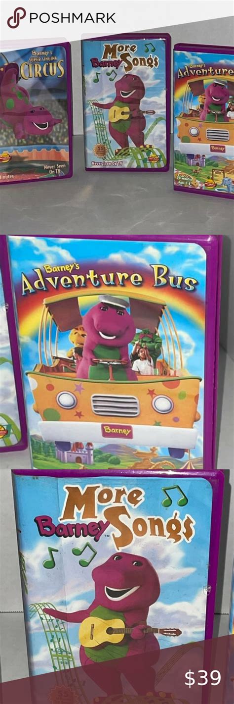 1983 BARNEY VHS TAPES More Barney Songs, SuperSinging Circus, Adventure Bus | Barney, Songs, Vhs ...