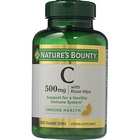 Amazon Nature S Bounty Vitamin C 500 Mg With Rose Hips Chewable