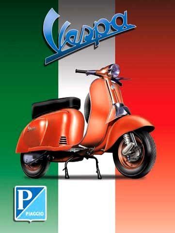 Metalowy Plakat Reklamowy Blacha Tin Sign Vespa Flag Prezent