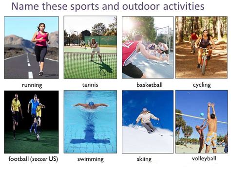 Outdoor Activities Vocabulary in English - ESLBUZZ