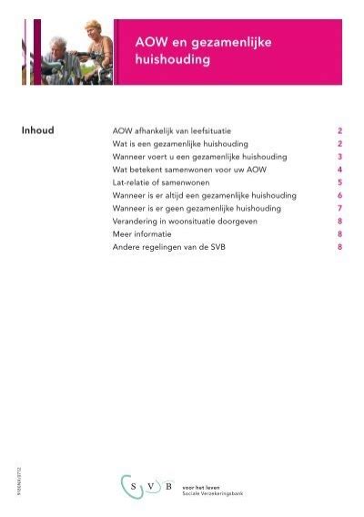 AOW En Gezamenlijke Huishouding Pdf 676 KB Svb