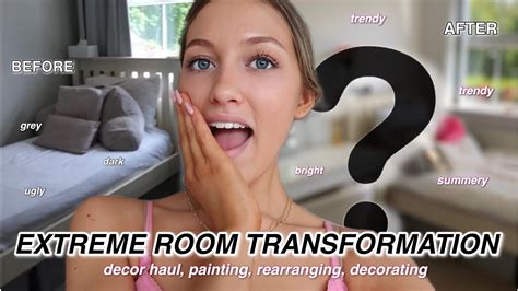 Extreme Bedroom Transformation 2023 And Decor Haul Aesthetic Pinterest Room Youtube