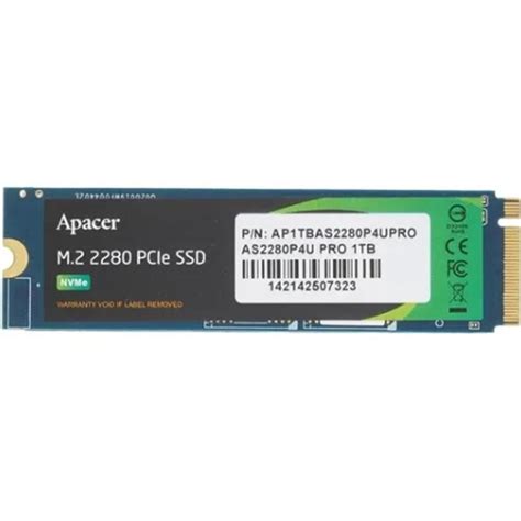 SSD диск SSD M 2 2280 ApAcer AS2280P4 1Tb PCIe 3 0 x4 3D NAND