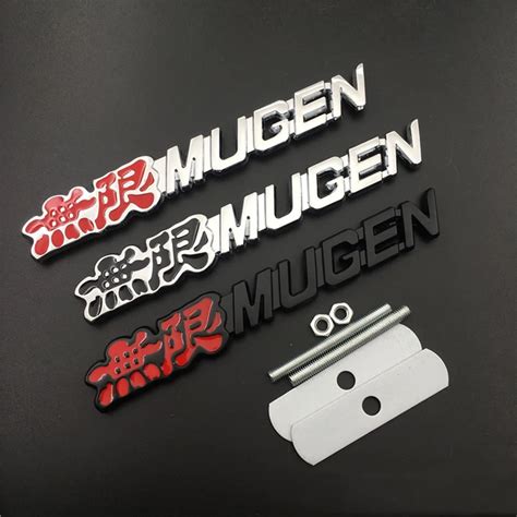 3D Nameplate Metal Car Letters Front Hood Grill Mugen Emblem Badge