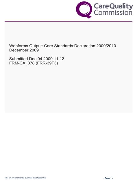 Fillable Online Webforms Output Core Standards Declaration Tewv