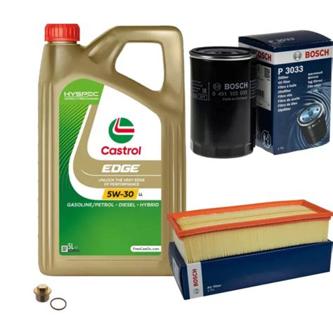 BOSCH INSPEKTIONSPAKET 5 L Castrol EDGE FST 5W 30 LL für Audi Coupe EUR