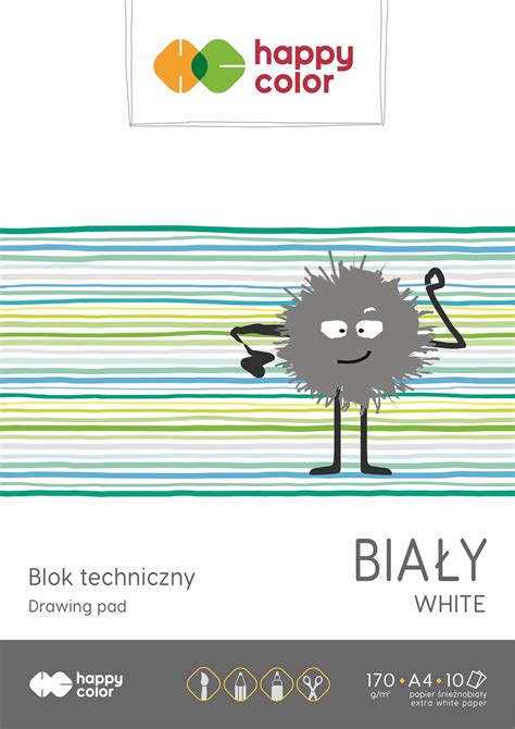 Blok techniczny biały A4 170g 10 ark Happy Color 10785547312 Allegro pl