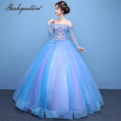 Bealegantom Robe De Quinceanera Manches Sulfavec Fleurs Tenue De Bal