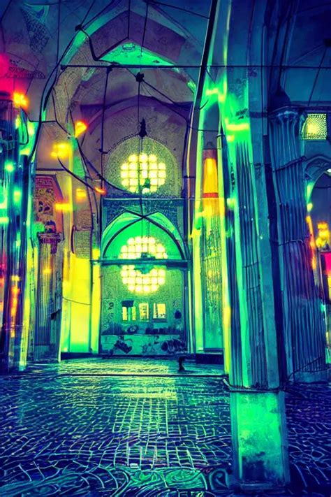 Neon Streets Of Istanbul Mosque K Award Winning Stable Diffusion