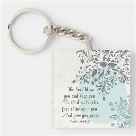 The Lord Bless You Numbers 6 24 Bible Verse Custom Keychain Zazzle