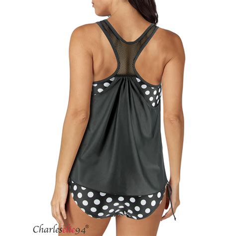 Maillot De Bain Tankini Pieces Racou T Femme Grande Taille Noir