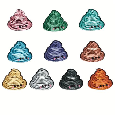 Glitter Poop Stickers Set Of 20 Stickers Poop Emoji Sticker Etsy