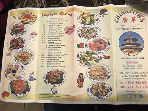 Menu at Chinatown Buffet restaurant, Indian Trail, E Independence Blvd