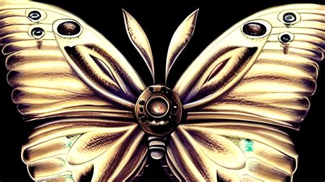 Gráfico Digital Steam Punk Butterfly Con Detalles Hiperrealistas E