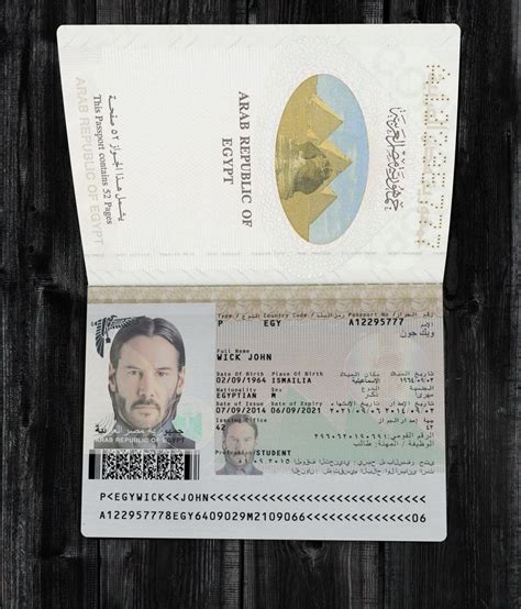 Egypt Passport Template Telegraph