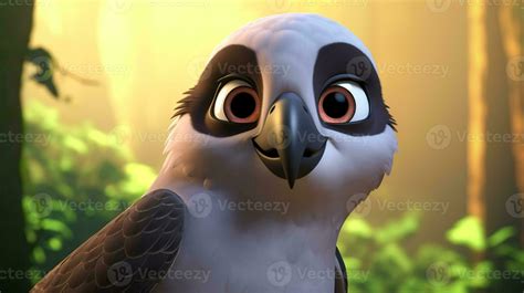 a cute little Peregrine Falcon in Disney cartoon style. Generative AI ...