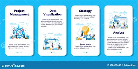 Business Analyst Web Banner Or Landing Page Set Business Strategy