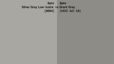 Behr Silver Gray Low Lustre Vs Grant Gray Side By Side Comparison