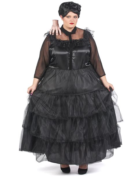 Gothic Kleid für Damen Plus Size schwarz günstige Faschings Kostüme