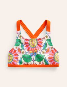 Cross Back Bikini Top Multi Daisy Vine Boden Uk