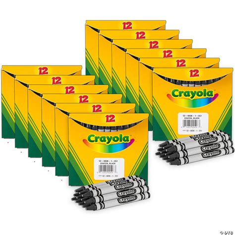 Crayola Bulk Crayons Regular Size Black 12 Per Box 12 Boxes