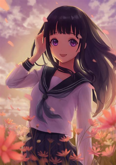 Safebooru 1girl D Absurdres Backlighting Bangs Black Hair Black