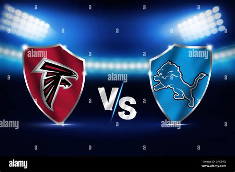 Lions Vs Falcons match fixture with glowing stadium lights in the ...