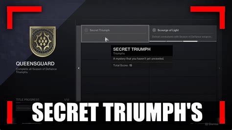 Destiny 2 Queensguard Secret Triumph S YouTube