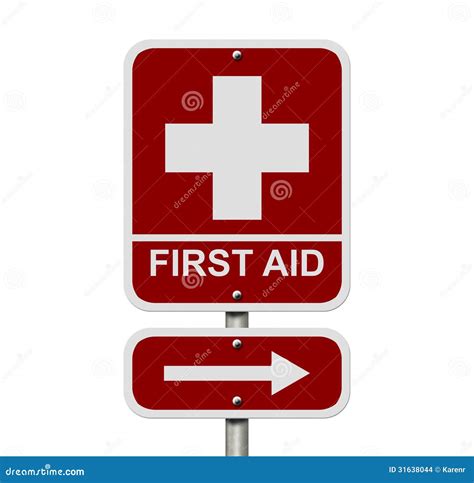 Red First Aid Sign