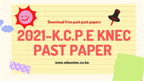 Kcpe Knec Past Paper 2021 Edu Notes